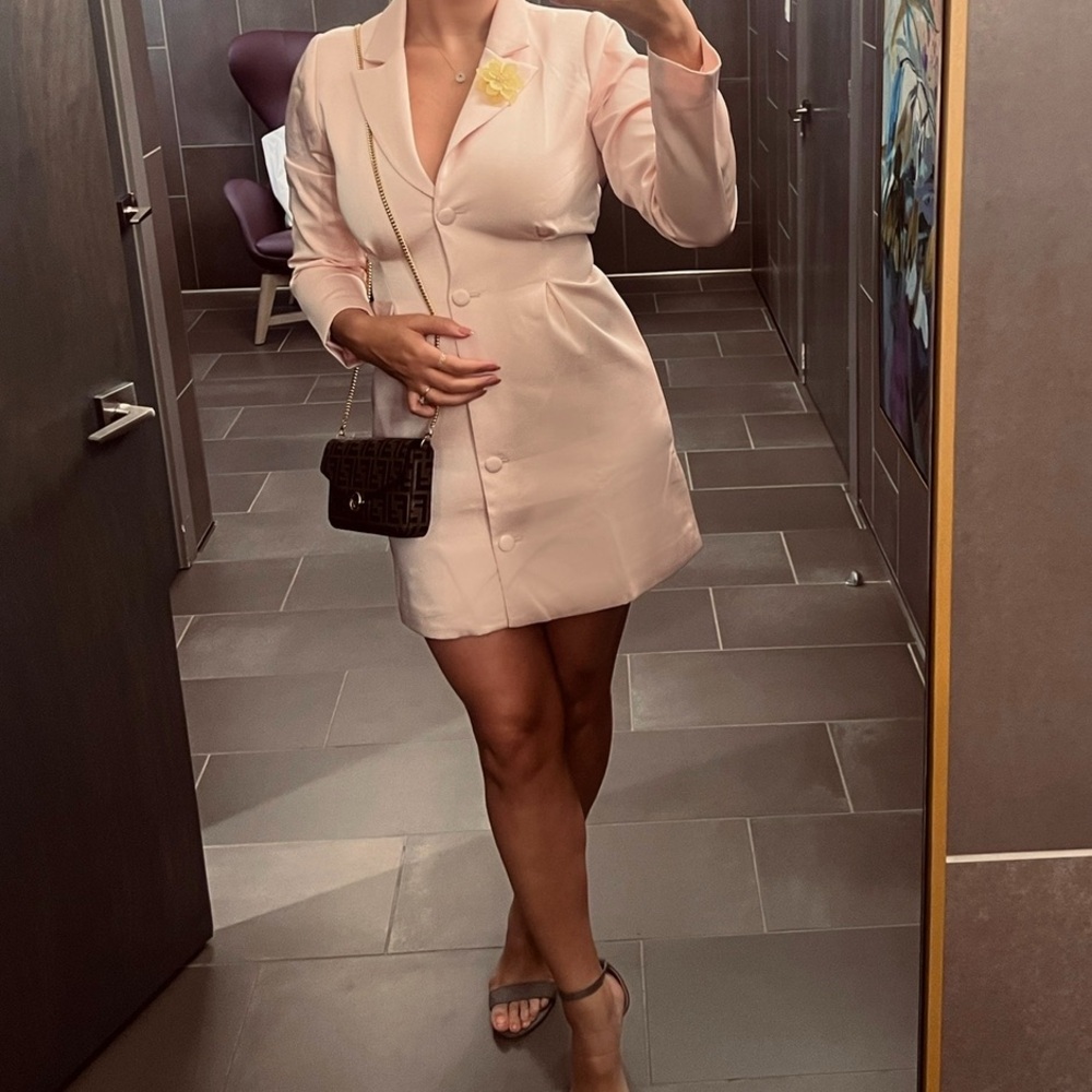 Chic Pink Blazer Dress